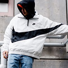 南 現 NIKE BIG SWOOSH PULLOVER 白色連帽長袖帽T 大勾勾風衣 AJ1405-121陳冠希