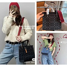 新品上市~美國代購 COACH  Tote 新款拚色帆布托特包/斜跨包*附購證