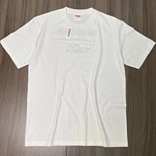 美國制supreme潮牌chicago 銀色閃亮box logo白色男女裝短袖T恤tee