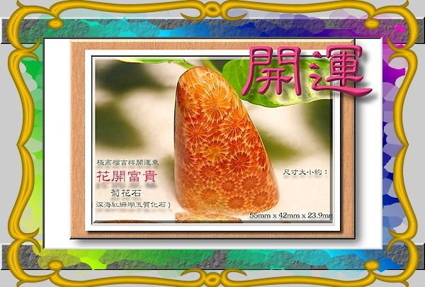 卍【陳媽媽珠料庫】卍 ﹝鴻運當頭.花開富貴﹞【菊花玉吉祥開運章《發.發.發》