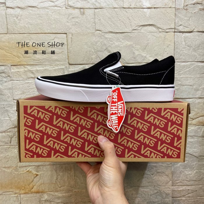 VANS Comfycush Slip On 黑色 黑白 懶人鞋 輕量 止滑 耐磨 帆布鞋 經典 VN0A3WMDVNE