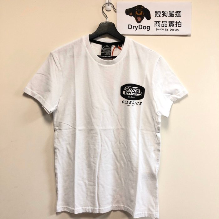 跩狗嚴選 土耳其製 極度乾燥 Superdry 黑色 素T 黑白 Logo T-shirt 短袖 T恤 上衣 T13