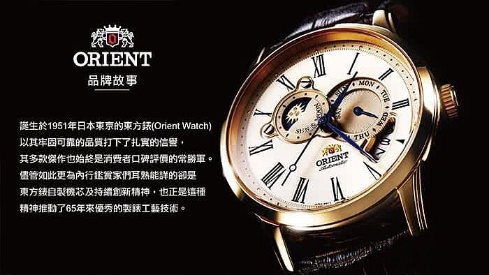 「官方授權」ORIENT 東方錶 DATEⅡ系列 日期顯示錶男腕錶 皮帶款 金色 RA-AC0M01S