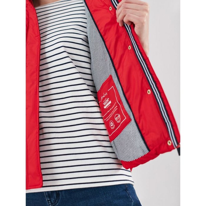 Miolla 英國品牌Joules 深藍/黃/紅色內里條紋帽可拆立領鋪棉保暖背心