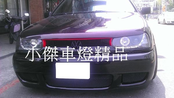 ☆小傑車燈家族☆全新超級亮外銷高品質golf-93-97 golf 3 golf3代 黑框R8燈眉魚眼大燈