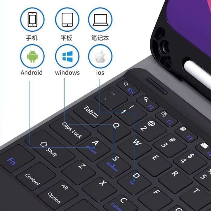 現貨熱銷-iPad第一代第二代12.9寸一體觸控板鍵盤保護套殼pro2017適用蘋果款平板電腦2代1帶裝通用pro201