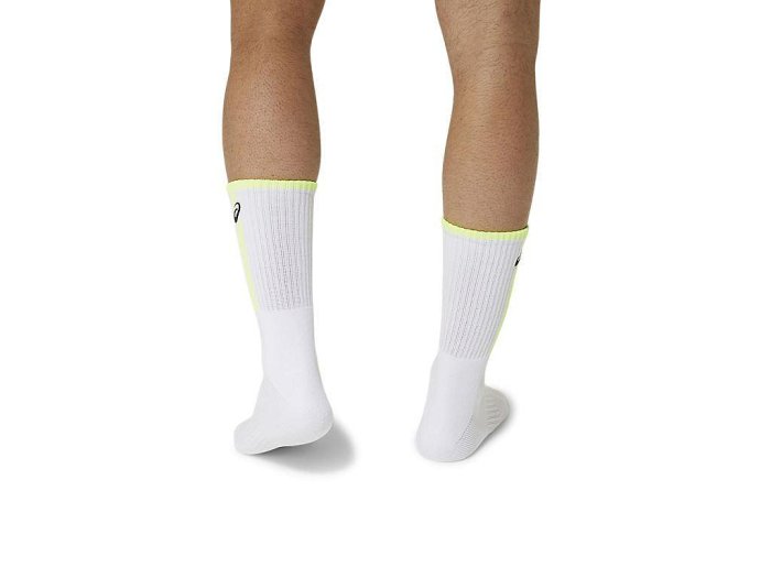 【曼森體育】ASICS 亞瑟士 網球襪 中筒襪 白黃色 L (27-29cm) 男女中性款