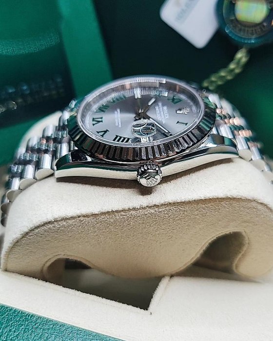 【預訂】♛Rolex126334灰綠羅 Wimbledon Dial溫布頓♛🔥Wimbledon Dial溫布頓面 綠羅馬綠色時標 舒適五株鍊 閃爍白金太陽圈