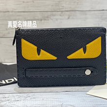 《真愛名牌精品》Fendi 7VA350 Bag Bugs Pouch 黑色 黃眼睛 魔魔 拉鍊 手拿包 *全新*