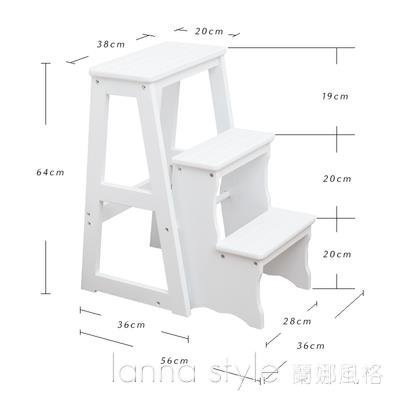現貨熱銷-家用梯子多功能折疊梯凳伸縮人字梯實木二三四步登高樓梯椅置物架  -卡隆百貨