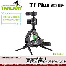 【數位達人】TAKEWAY T1 PLUS 多功能鉗式腳架 T1+G1 / 超輕量手機夾 攜帶型相機夾具 手機架 運動夾