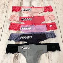 Maple麋鹿小舖 American Eagle ＊ AE  蕾絲低腰丁字褲Thongs ＊ ( 現貨5色 )