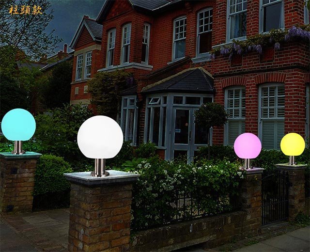 【艷陽庄】LED圓球燈60cm七彩發光裝飾球草坪燈庭院戶外防水