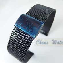 【錶帶家】『嚴選』高級黑色不銹鋼編織帶米蘭帶 22mm 24mm 適配蘋果錶 apple watch 38mm 42mm