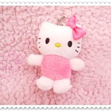 ♥小花花日本精品♥ Hello Kitty 立體造型粉色蝴蝶結粉色好實用公仔手機吊飾防塵塞螢幕擦