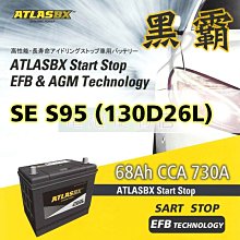 [電池便利店]ATLASBX EFB 黑霸電池 130D26L / S95 啟停系統 100D26L