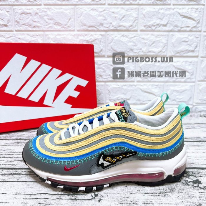 【豬豬老闆】NIKE AIR MAX 97 SE (GS) 灰黃 復古 毛毛蟲 氣墊 休閒鞋 大童 DN4381-001