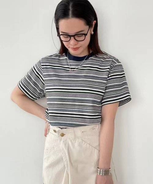 預購】日本BEAMS BOY夏22新入荷 / ボーイ マルチボーダー クルーネック