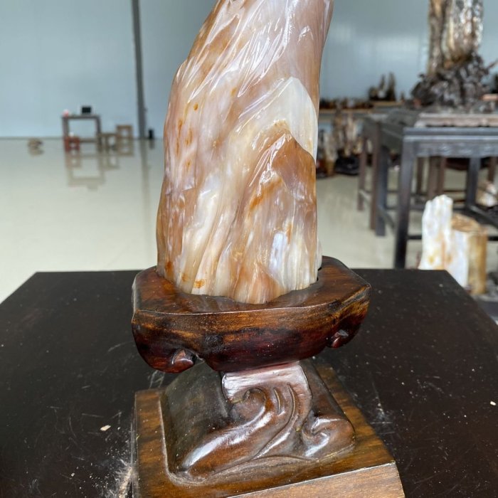 熱銷 -裸石1.8斤冰種天然樹化玉木化石奇石頭擺件玉石山水手串~好物特價