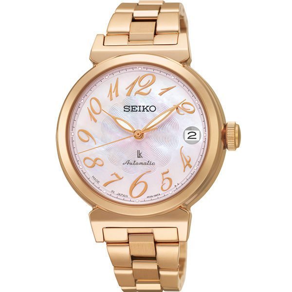 SEIKO LUKIA 玫瑰金珍珠貝時尚女用機械腕錶 林依晨代言款 /33mm/4R35-00J0P(SRP870J1)