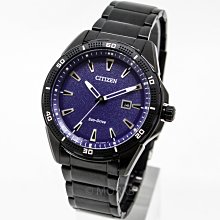 現貨 可自取 CITIZEN AW1585-55L 星辰錶 手錶 45mm 光動能 日期顯示 藍色面盤黑鋼帶 男錶女錶