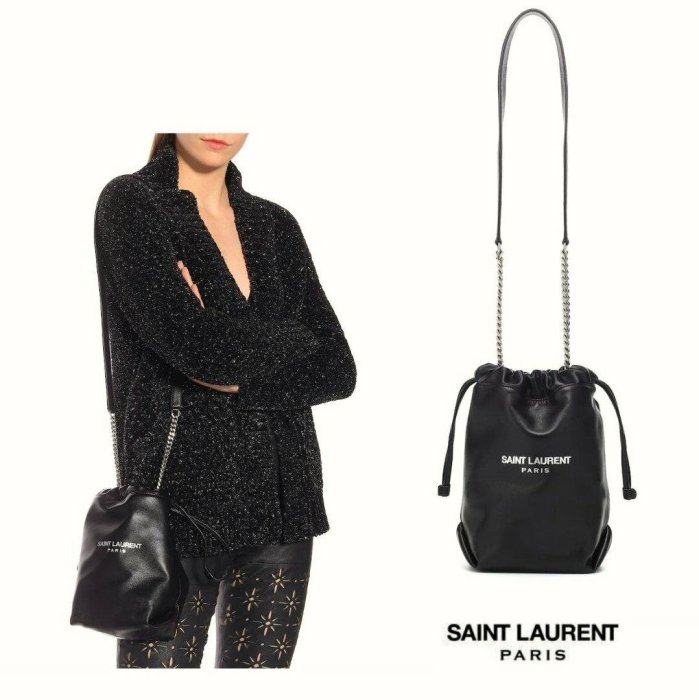 Saint Laurent Paris YSL ( Teddy 黑色) 真皮 肩背包 斜背包   中性款｜100%全新正品｜特價