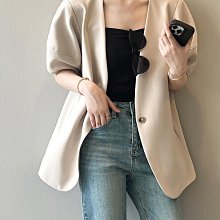 Black Market (預購)春裝新品~韓版泡泡袖薄款休閒短袖西裝外套