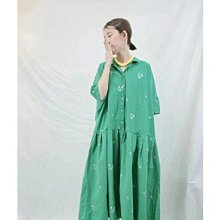 【2023山東六月號】23SS！韓國製  YOOM  刺繡鬱金香壓摺洋裝