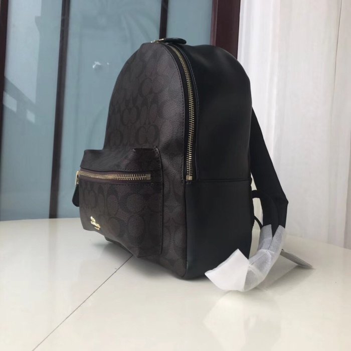 【Woodbury Outlet Coach】 旗艦館COACH 32200 中款後背包 PVC拼皮革 雙肩包 美國代購