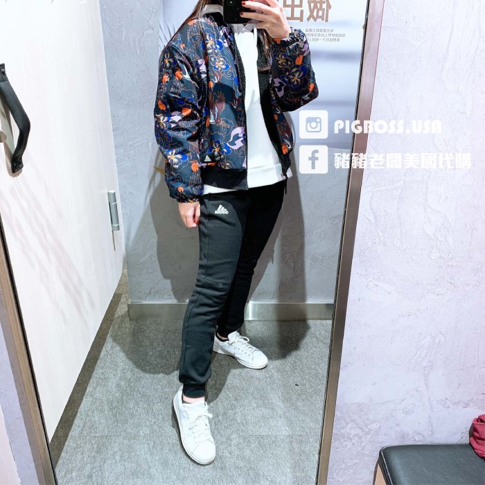 【豬豬老闆】ADIDAS BOMBER JACKET 黑 毛茸茸 雙面穿 防風 風衣 立領外套 女款 GG0770