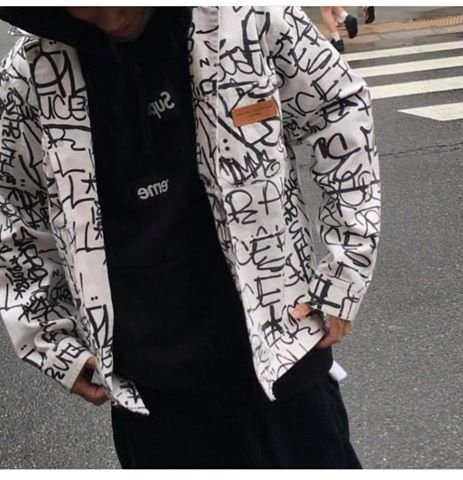 現貨L號Supreme x Comme Des Garcons Printed Cnavas Chore Coat外套