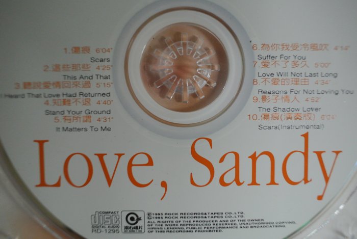 CD ~ 林憶蓮 LOVE, SANDY ~ 1995 ROCK RD-1295