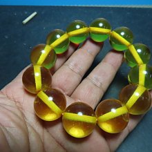 【競標網】高檔漂亮金黃色琥珀蜜臘造型大串手珠20mm(回饋價便宜賣)限量5組(賣完恢復原價350元)