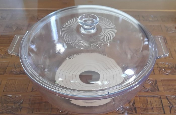 透明玻璃燉鍋(MADE IN JAPAN)琥珀色,二手貨