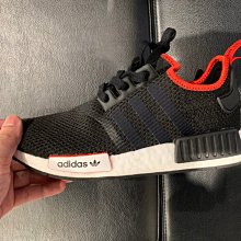 限時特價南◇2021 3月 ADIDAS NMD_R1 黑色 慢跑 健身運動 BOOST 黑紅色 FZ3449 編織