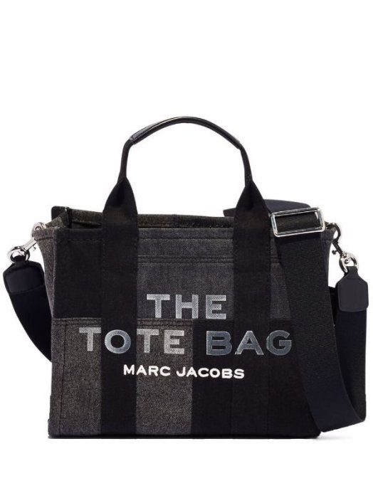 《全新真品》Marc Jacobs MINI TRAVELER TOTE BAG 黑色牛仔拼布 手提/斜背/拖特包