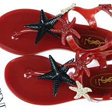 Yves Saint Laurent 287181 Starfish Sandles 海星夾腳涼鞋 橘紅 36 現貨