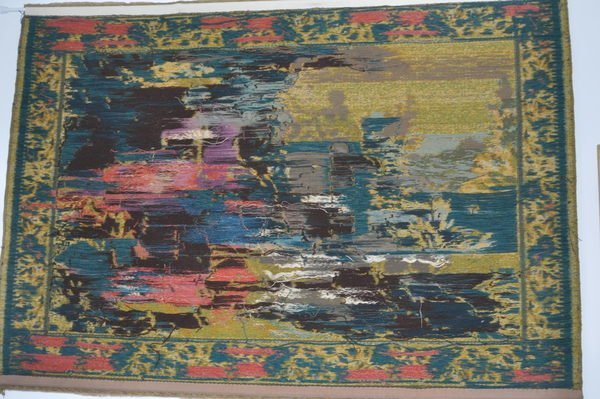 歐洲 法國製百年 收藏級 織繡古董壁毯  142X102cm