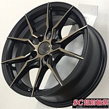 【超前輪業】編號(334) 全新鋁圈 新上市 15吋鋁圈 4孔100 平光黑+古銅面 MARCH FIT YARIS