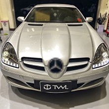 《※台灣之光※》全新BENZ SLK R171 R8 LED DRL黑底投射魚眼大燈組HID版 台灣製