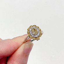 99879 大千典精品 秦老闆 流當品 天然鑽石戒指 旦型黃彩鑽 0.51克拉 華麗設計(保留中)