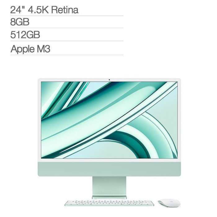 💓好市多代購/免運最便宜💓 Apple iMac 24吋 搭配 M3 晶片 8 核心 CPU 10 核心 GPU 512GB SSD