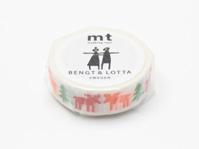 《散步生活雜貨-和紙膠帶》2013 日本 mt BENGT & LOTTA．happy moose 紙膠帶 15mm 單捲-MTBELO04