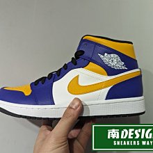 南🔥2023 2月 AIR JORDAN 1 MID Lakers 紫黃 LBJ湖人AJ1 1代 DQ8426-517