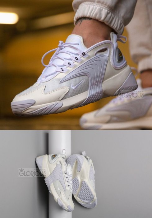 完售 勿下單 NIKE ZOOM 2K 白 黑 紫  AO0354-100 襪套 訓練 運動鞋【GL代購】