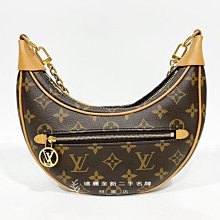 遠麗精品(桃園店)C2039 LV原花金釦LOOP彎月腋下包 M81098