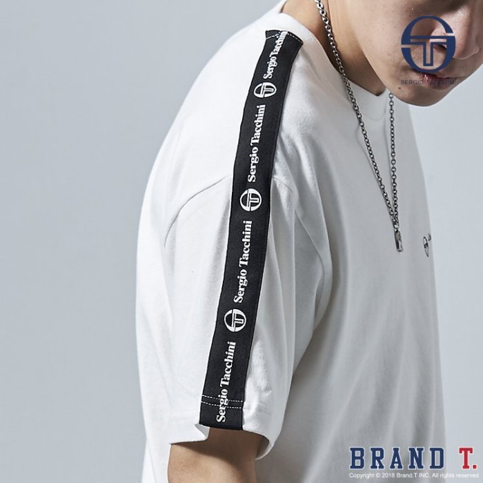 【Brand T】SERGIO TACCHINI SHOULDER LINE TEE 白色*刺繡*短T*義大利*網球