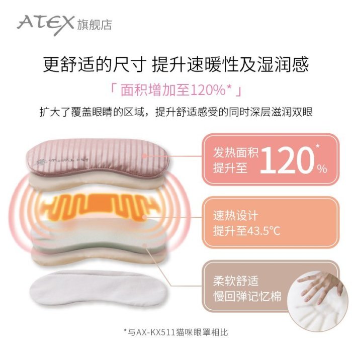 現貨 眼部按摩器日本atex貓咪眼罩kx512511熱敷睡眠護眼儀眼部按摩器睡眠遮光眼罩