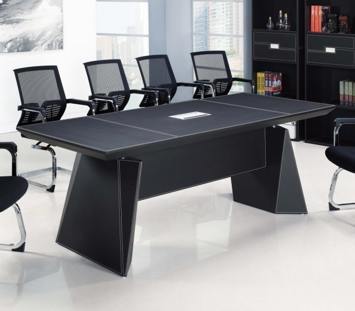 【DH】商品貨號BC248-3商品名稱《豪豪》220CM皮製造型會議桌(圖一) 不含椅 .主要地區免運費