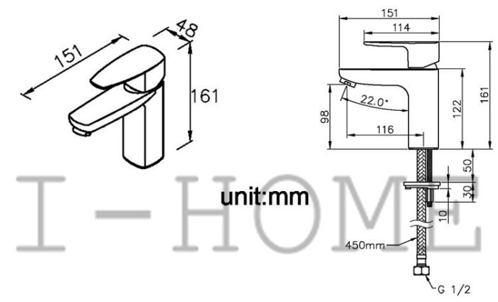 I-HOME 台製JUSTIME巧時代 Pan2系6779-90-80CP  銅面盆龍頭 水龍頭 特價款